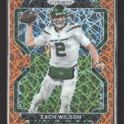 2021 Panini Prizm Zach Wilson #332 Orange Lazer RC