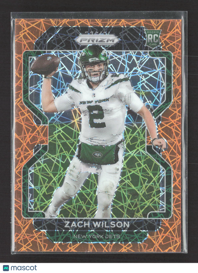 2021 Panini Prizm Zach Wilson #332 Orange Lazer RC