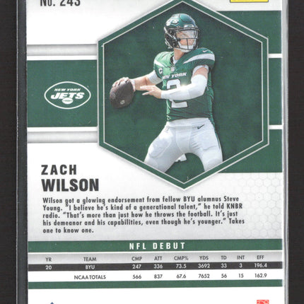 2021 Panini Mosaic Zach Wilson #243 NFL Debut RC