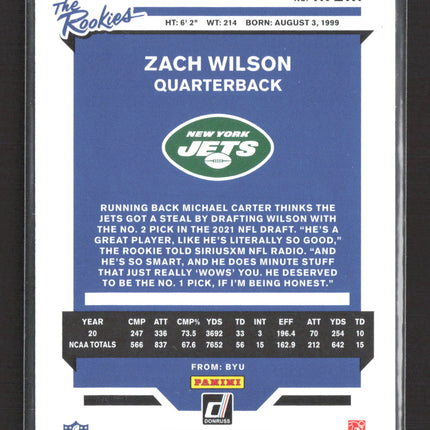 2021 Donruss The Rookies Zach Wilson #TR-ZWI Checkerboard