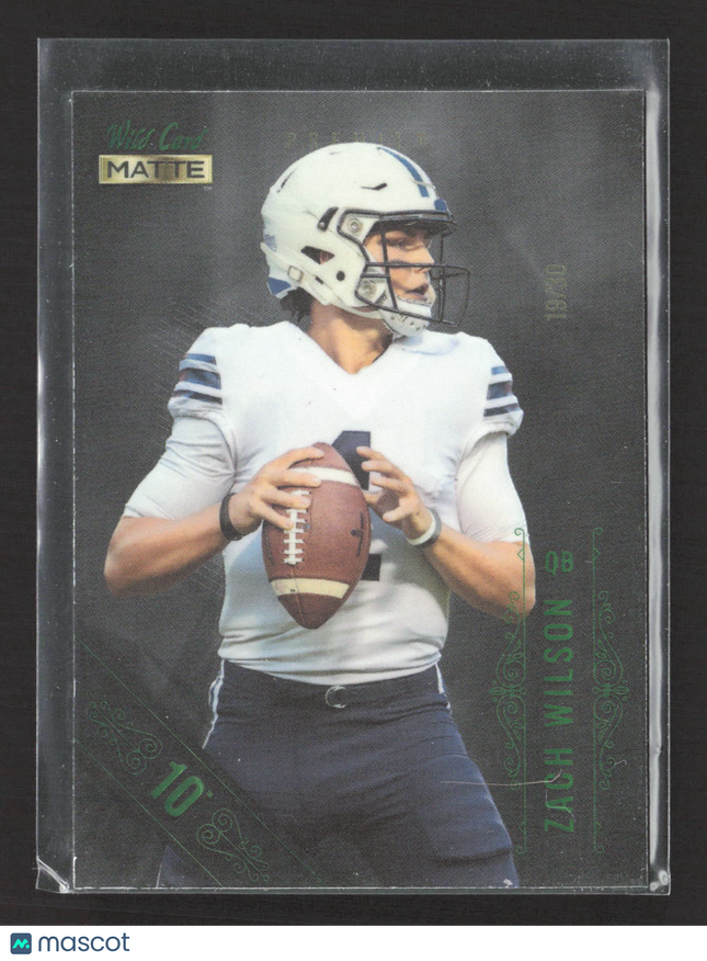 2021 Wild Card Matte Zach Wilson #MBC-5 Green Stripe 19/30