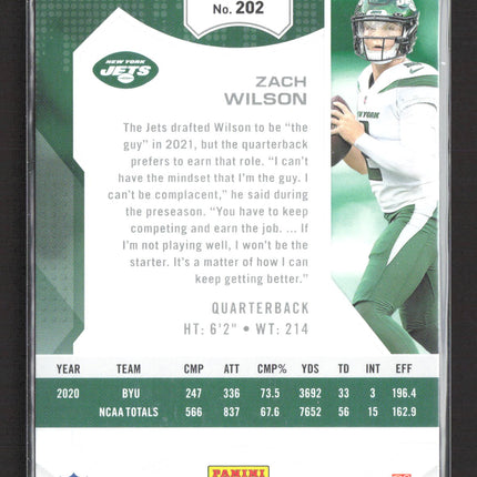 2021 Panini Playoff Football Zach Wilson #202 Red Zone RC