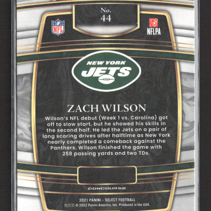 2022 Panini Select Football Zach Wilson #44 Concourse RC