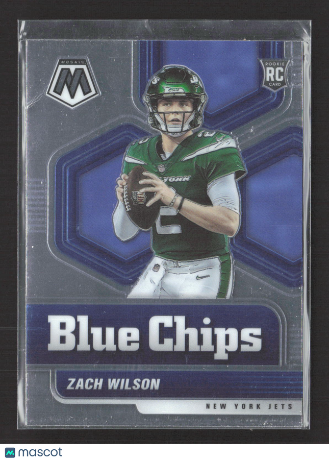2021 Panini Mosaic Mosaic Blue Chips Zach Wilson #2 RC