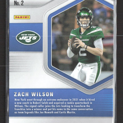 2021 Panini Mosaic Mosaic Blue Chips Zach Wilson #2 RC