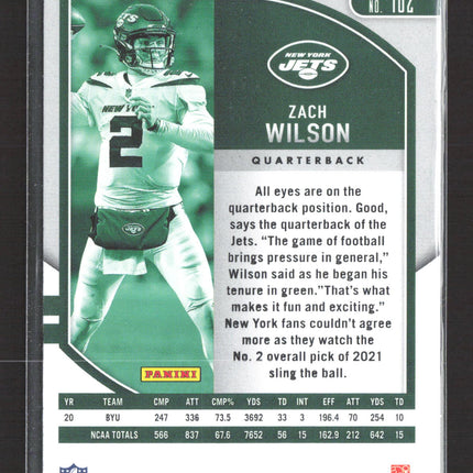 2021 Panini Absolute Football Zach Wilson #102 RC