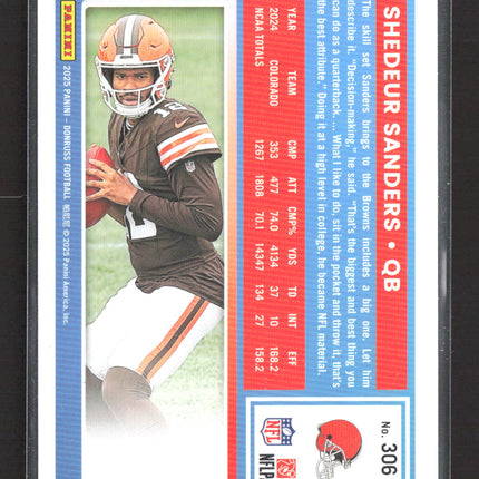 2025 Panini Donruss Shedeur Sanders #306