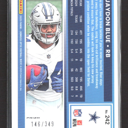 2025 Panini Donruss Optic Prizm Jaydon Blue #242 Blue 146/349