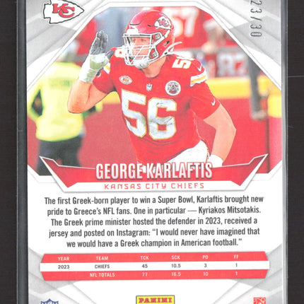 2025 Panini Phoenix Football George Karlaftis #62 Green /30