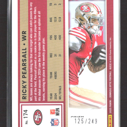 2025 Panini Donruss Optic Ricky Pearsall #174 Blue Prizm 125/249