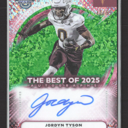 2025 Bowman University's Best Football Jordyn Tyson Green Refractor Auto /99