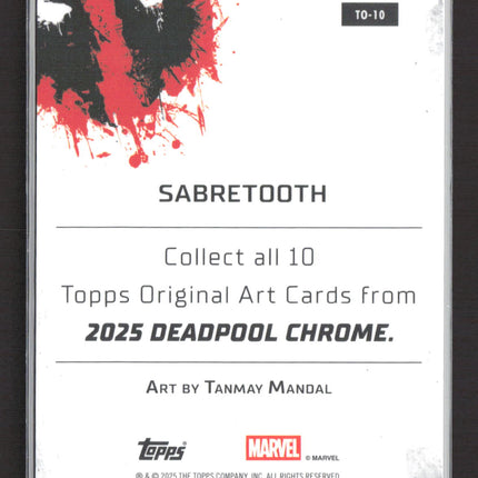 2025 Topps Deadpool Chrome Sabertooth Tanmay Mandal Original Art #TO-10