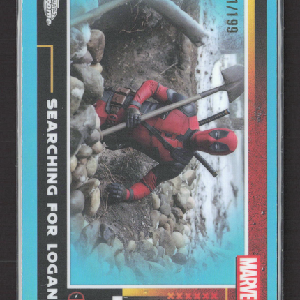 2025 Topps Chrome Marvel Studios Deadpool Aqua /199 #48 Searching for Logan