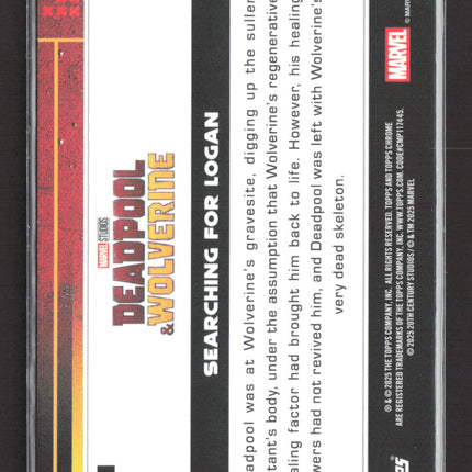 2025 Topps Chrome Marvel Studios Deadpool Aqua /199 #48 Searching for Logan