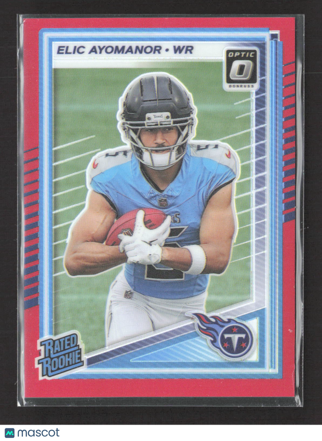 2025 Panini Donruss Optic Prizm Elic Ayomanor #235 Red 062/149