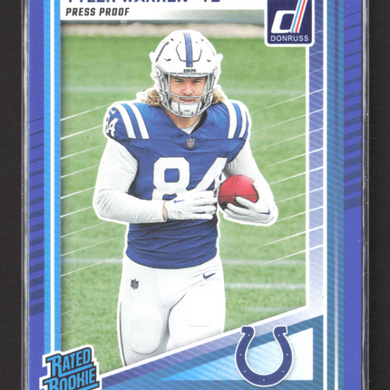 2025 Panini Donruss Tyler Warren #337 Press Proof Blue