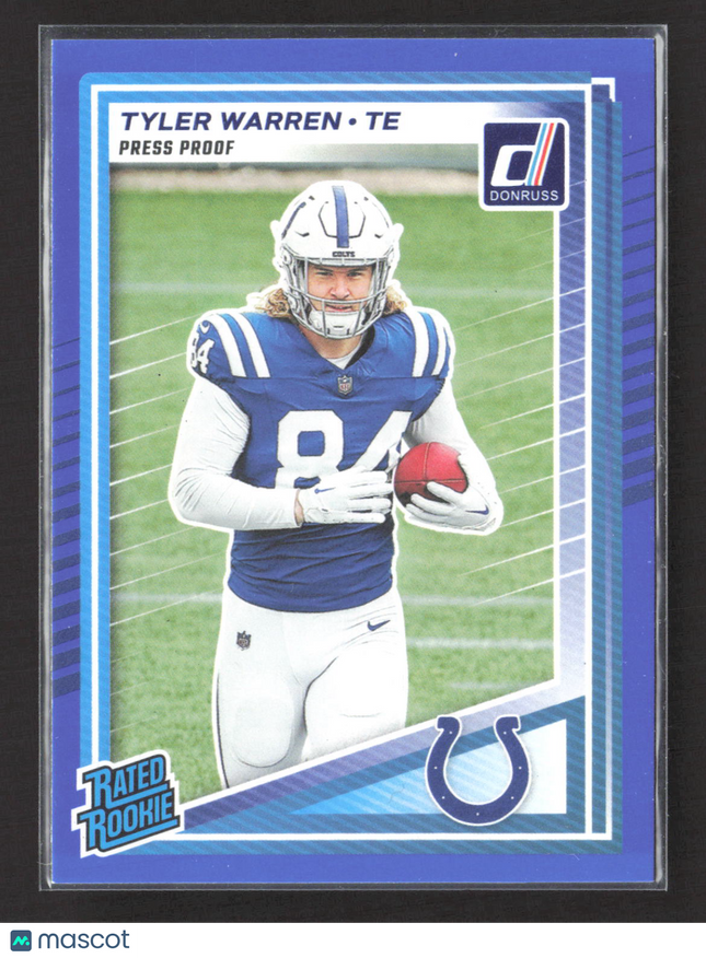 2025 Panini Donruss Tyler Warren #337 Press Proof Blue