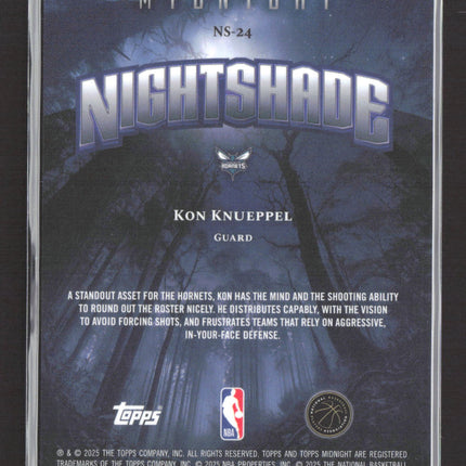 2025 Topps Midnight Nightshade Kon Knueppel #NS-24 RC
