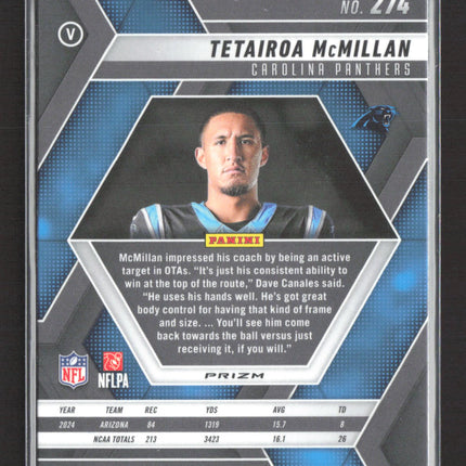 2025 Panini Prizm Mosaic Tetairoa McMillan #274 Green RC