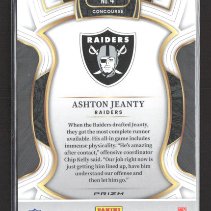 2026 Panini Select Prizm Ashton Jeanty #4 Concourse RC silver