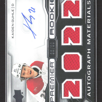 2022 Upper Deck Premier Rookie Autograph Kaiden Guhle #PRA-KG 08/99 Jersey