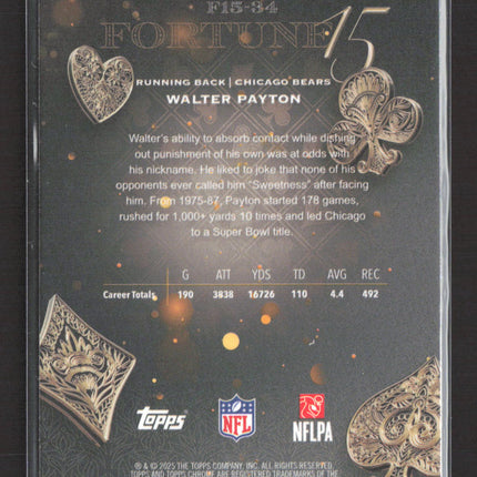 2025 Topps Chrome Fortune 15 Walter Payton #F15-34