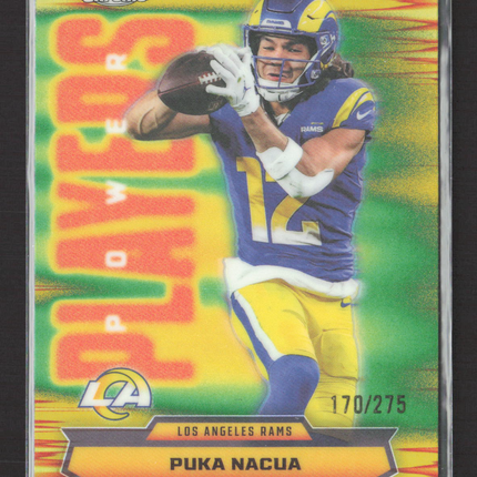 2025 Topps Chrome Power Players Puka Nacua #PP-24 Yellow 170/275