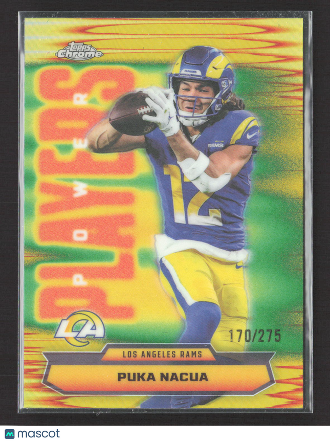 2025 Topps Chrome Power Players Puka Nacua #PP-24 Yellow 170/275