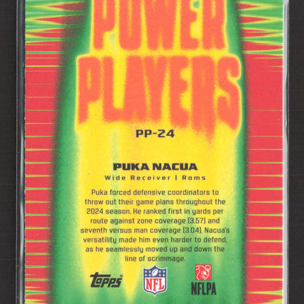 2025 Topps Chrome Power Players Puka Nacua #PP-24 Yellow 170/275
