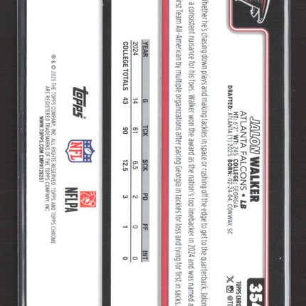 2025 Topps Chrome Jalon Walker #354 RC