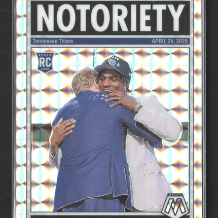 2025 Panini Mosaic Football Cam Ward #17 RC Silver