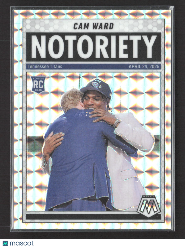 2025 Panini Mosaic Football Cam Ward #17 RC Silver