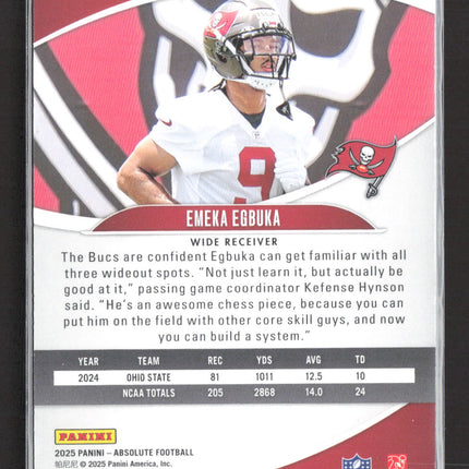 2025 Panini Absolute Football Emeka Egbuka #124