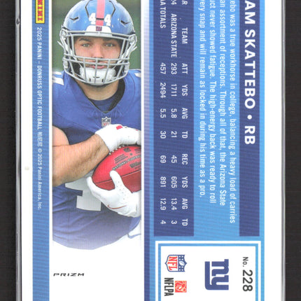 2025 Panini Donruss Optic Cam Skattebo #228 holo
