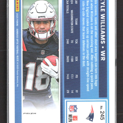 2025 Panini Donruss Optic Prizm Kyle Williams #245 holo