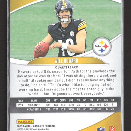 2025 Panini Absolute Football Will Howard #197 RC