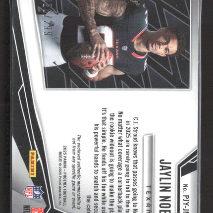 2025 Panini Phoenix Rookie Phenom Jaylin Noel #PJY-JNL 026/299 RC Jersey