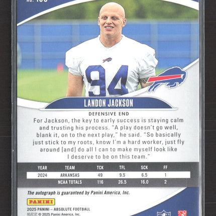 2025 Panini Absolute Football Landon Jackson #153 RC auto