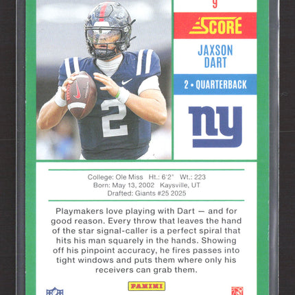 2025 Panini Score Jaxson Dart #9