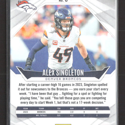2025 Panini Phoenix Alex Singleton #6 Orange Black