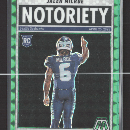 2025 Panini Mosaic Football Jalen Milroe #15 Green RC