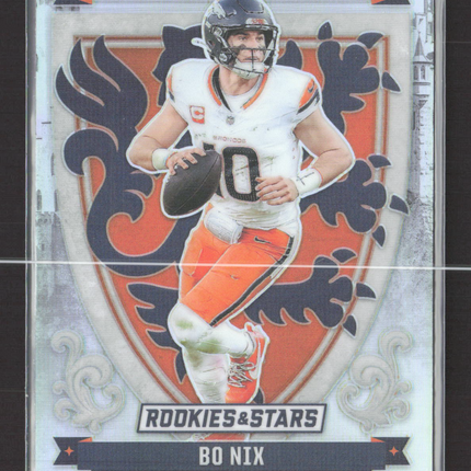 2025 Panini Rookies & Stars Prizm Crusade Bo Nix #28 Silver