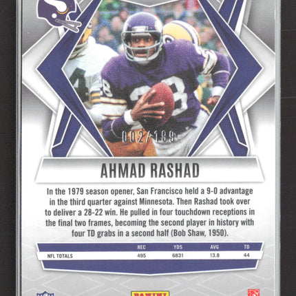 2025 Panini Phoenix Football Ahmad Rashad #50 Purple 002/199