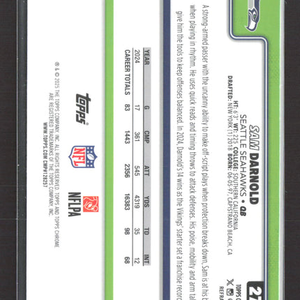 2025 Topps Chrome Sam Darnold #275 Refractor