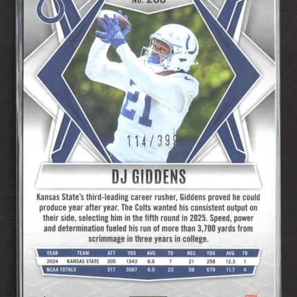 2025 Panini Phoenix DJ Giddens #208 Red RC 114/399