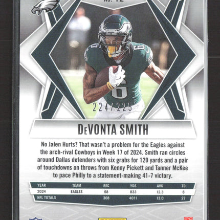 2025 Panini Phoenix Football DeVonta Smith #12 Green /225