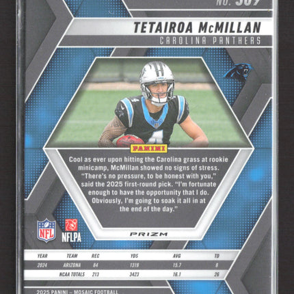 2025 Panini Mosaic Prizm Tetairoa McMillan #309 RC purple reactive