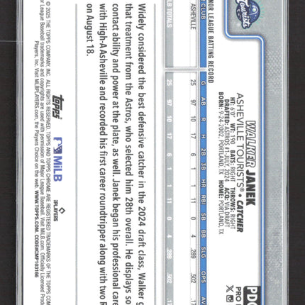 2025 Topps Chrome Pro Debut Walker Janek #PDC-19 orange 05/25