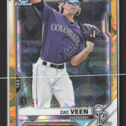 2021 Bowman Draft Chrome Sapphire Edition Zac Veen #BDC-150 Gold 14/15