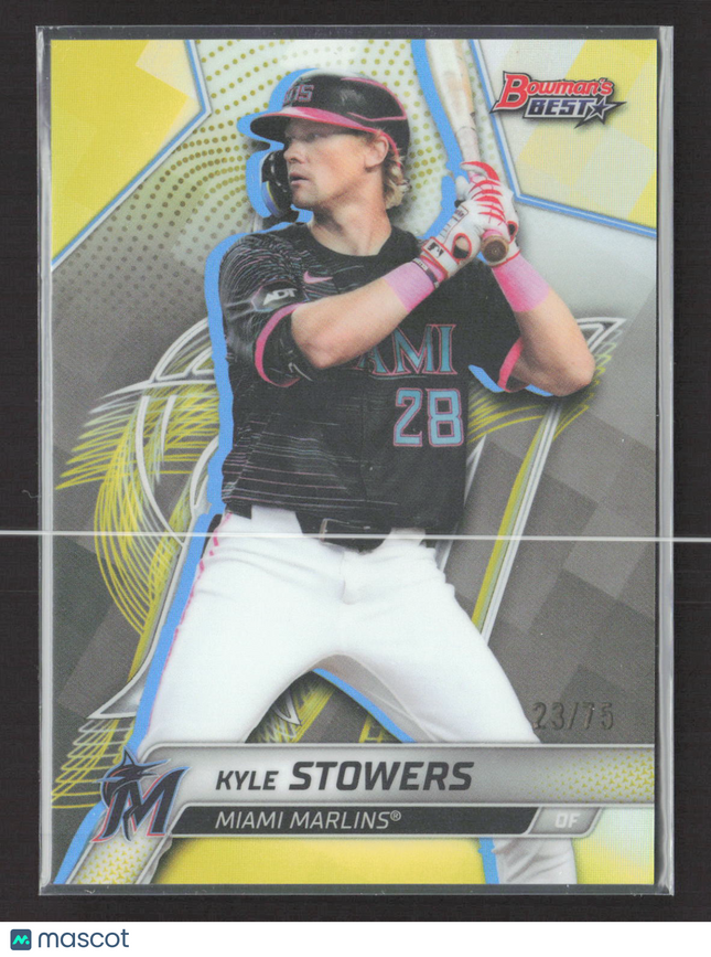 2025 Topps Bowman's Best Kyle Stowers #9 Yellow 23/75